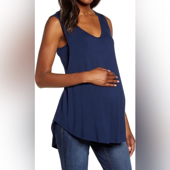 angel maternity Tops - Angel Maternity Swing Maternity/Nursing Tank nwot size s navy blue